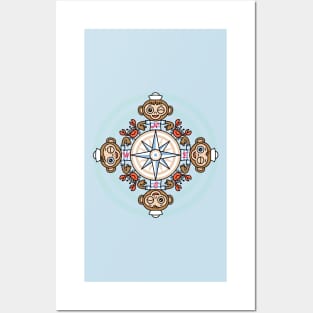 compass-rose Posters and Art